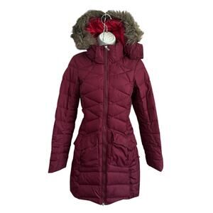 Nike Down Feather Faux Fur Hooded Long Winter Jacket Women’s XS